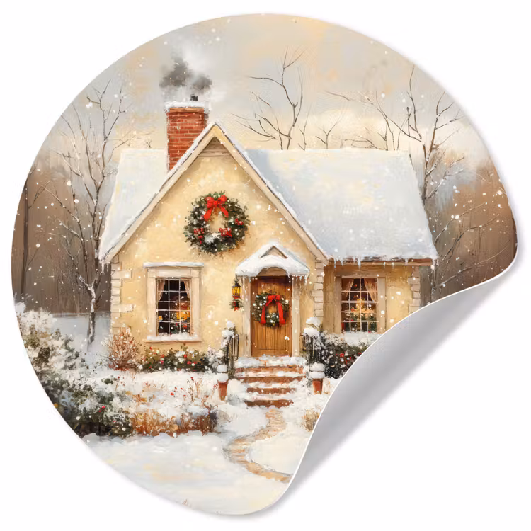 Behangcirkel - Kerst - Huis - Winter - Sneeuw — 1