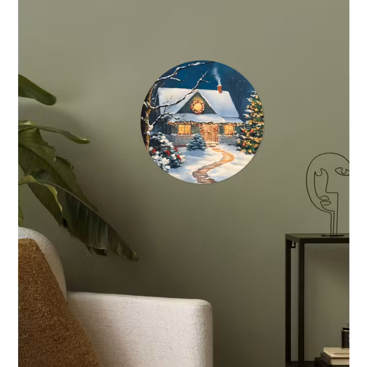 Behangcirkel - Kerst - Kerstboom - Winter - Huis - Sneeuw — 3