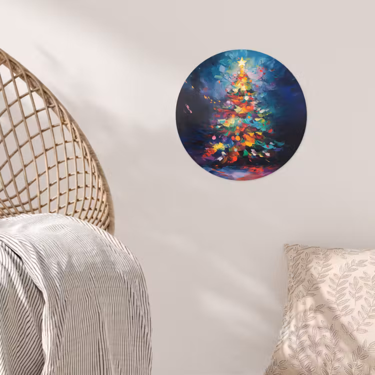 Behangcirkel - Kerstboom - Kerst - Abstract - Kleurrijk — 5