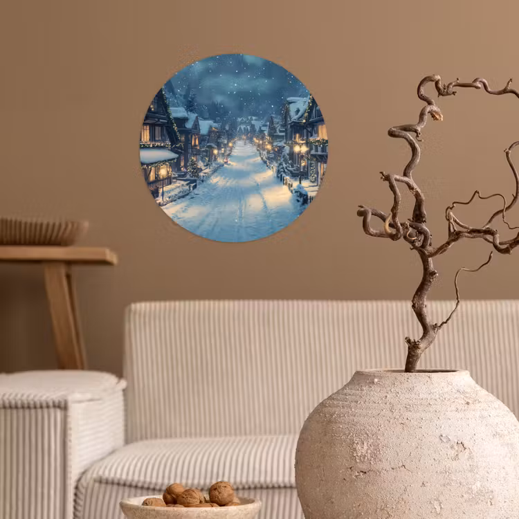 Behangcirkel - Kerstdorp - Kerst - Sneeuw - Winter — 2