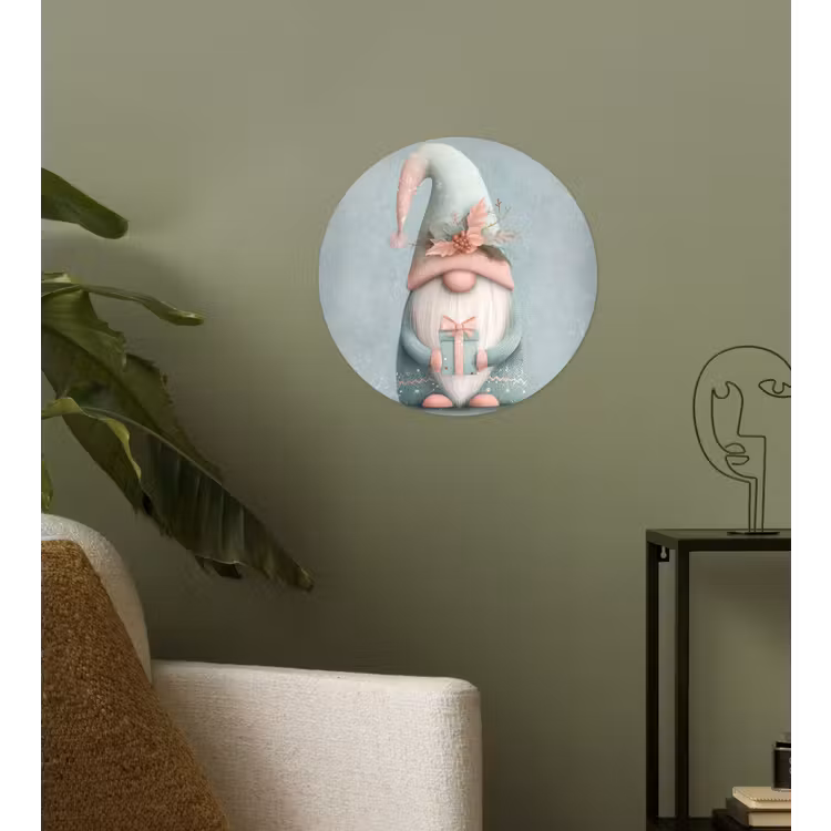 Behangcirkel - Kerstgnome - Cadeau - Groen — 3