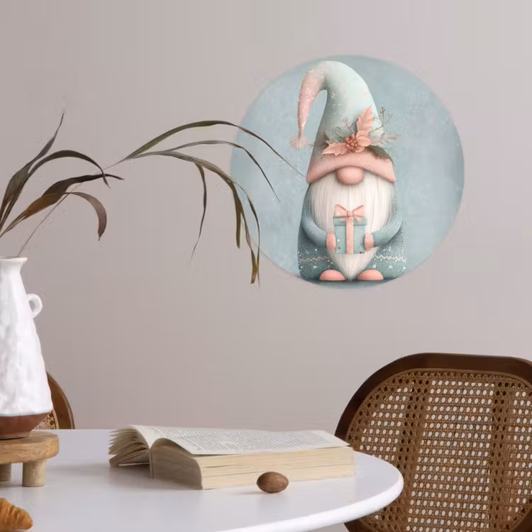 Behangcirkel - Kerstgnome - Cadeau - Groen — 4