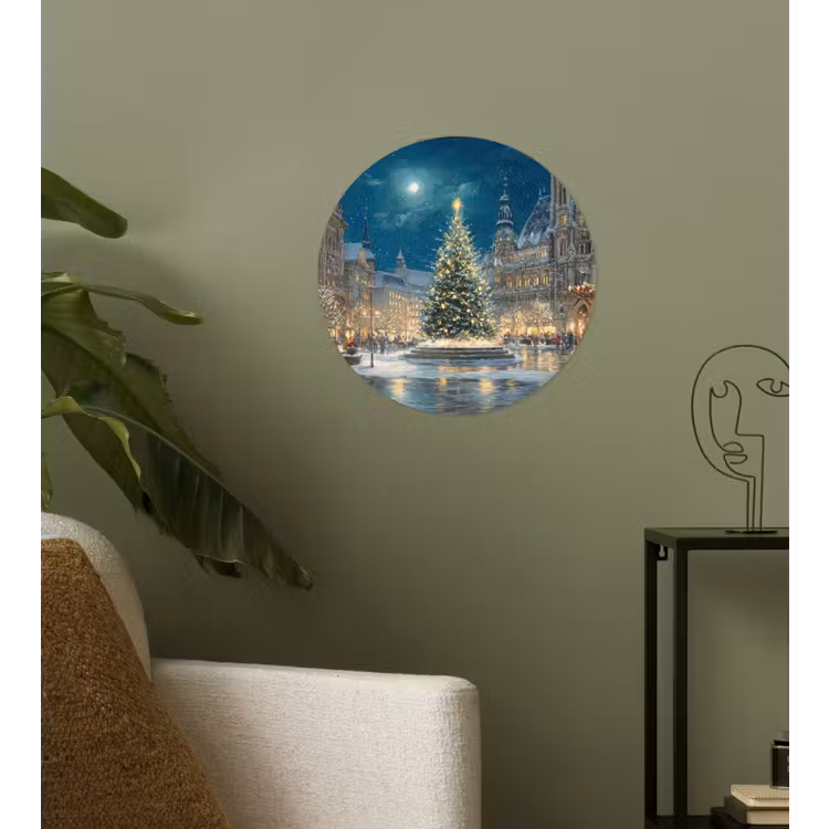 Behangcirkel - Kerstnacht - Stadsplein - Meerkleurig — 3
