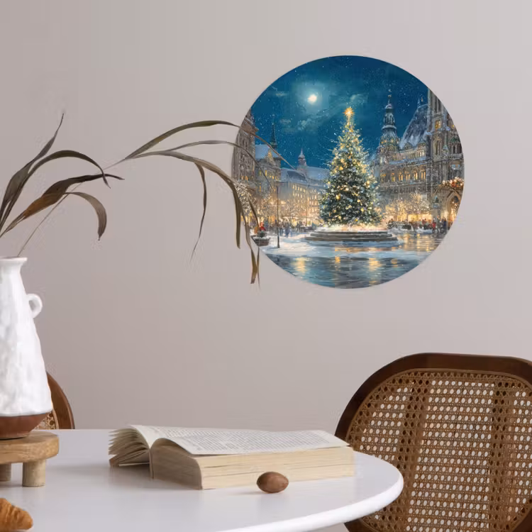 Behangcirkel - Kerstnacht - Stadsplein - Meerkleurig — 4