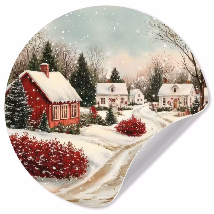 Behangcirkel - Kerstsfeer - Landelijk - Rood — 1