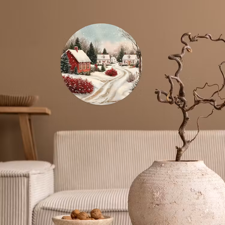 Behangcirkel - Kerstsfeer - Landelijk - Rood — 2