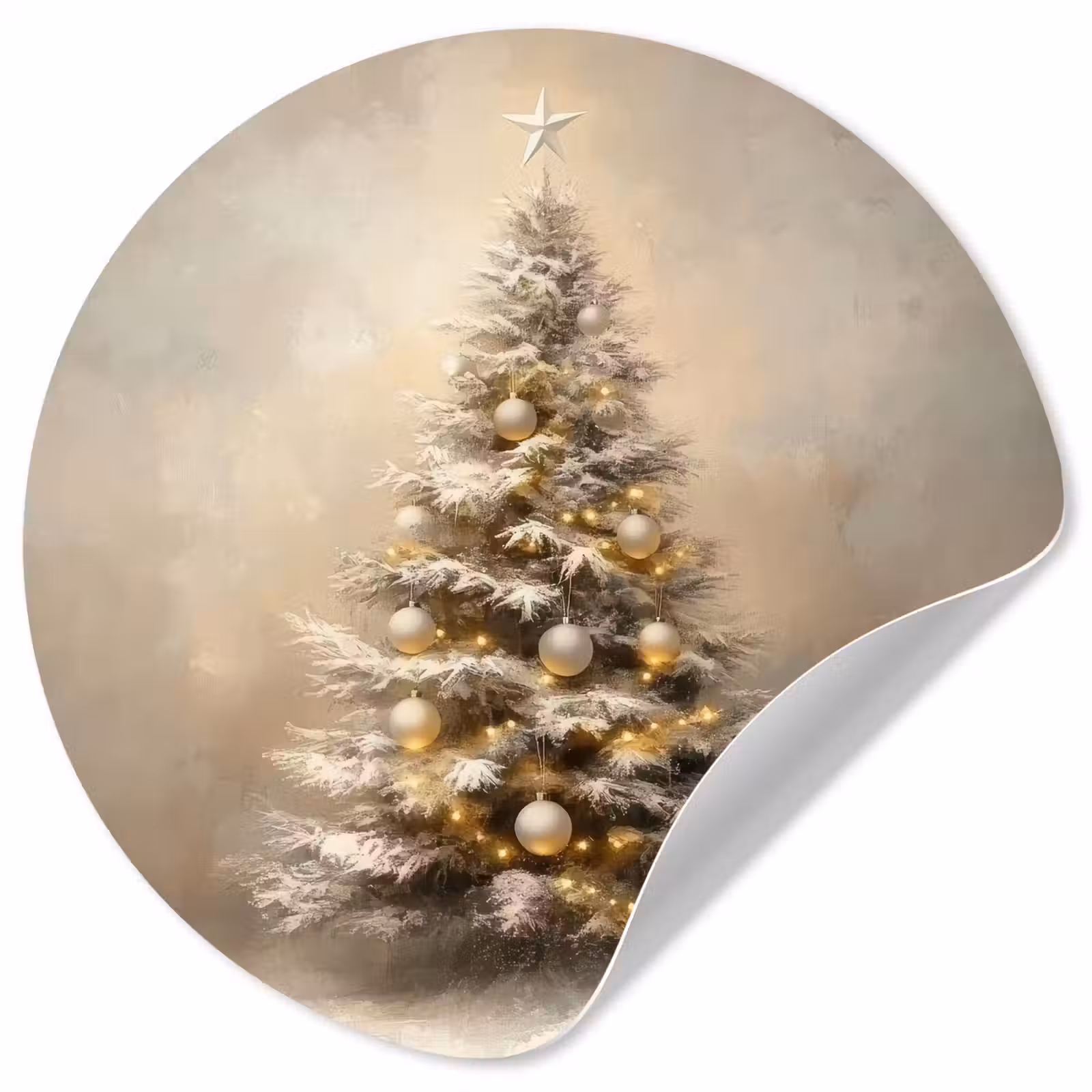 Behangcirkel - Kerst - kerstboom - Sneeuw - Art — 1