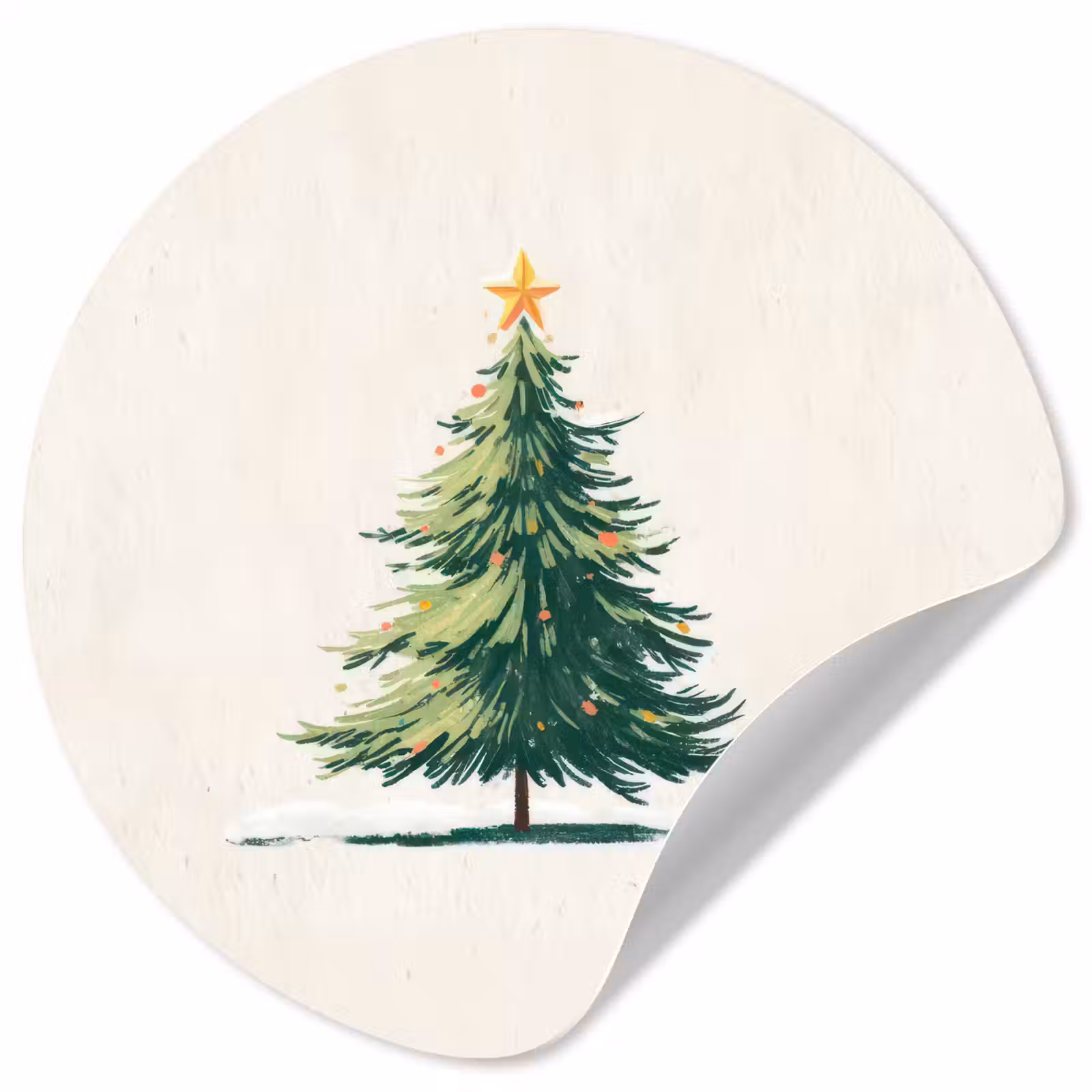 Behangcirkel - Kerstboom - Illustratie - Ster - Sneeuw — 1