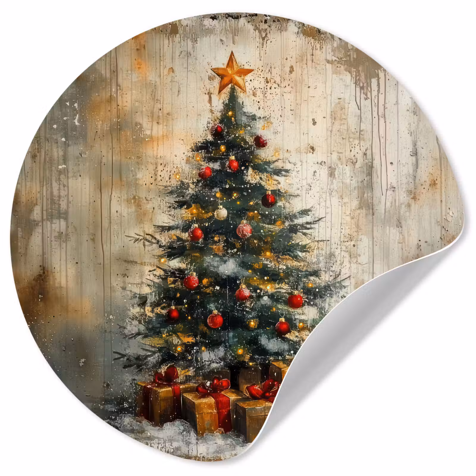 Behangcirkel - Kerstboom - Vintage - Kerst - Cadeau — 1