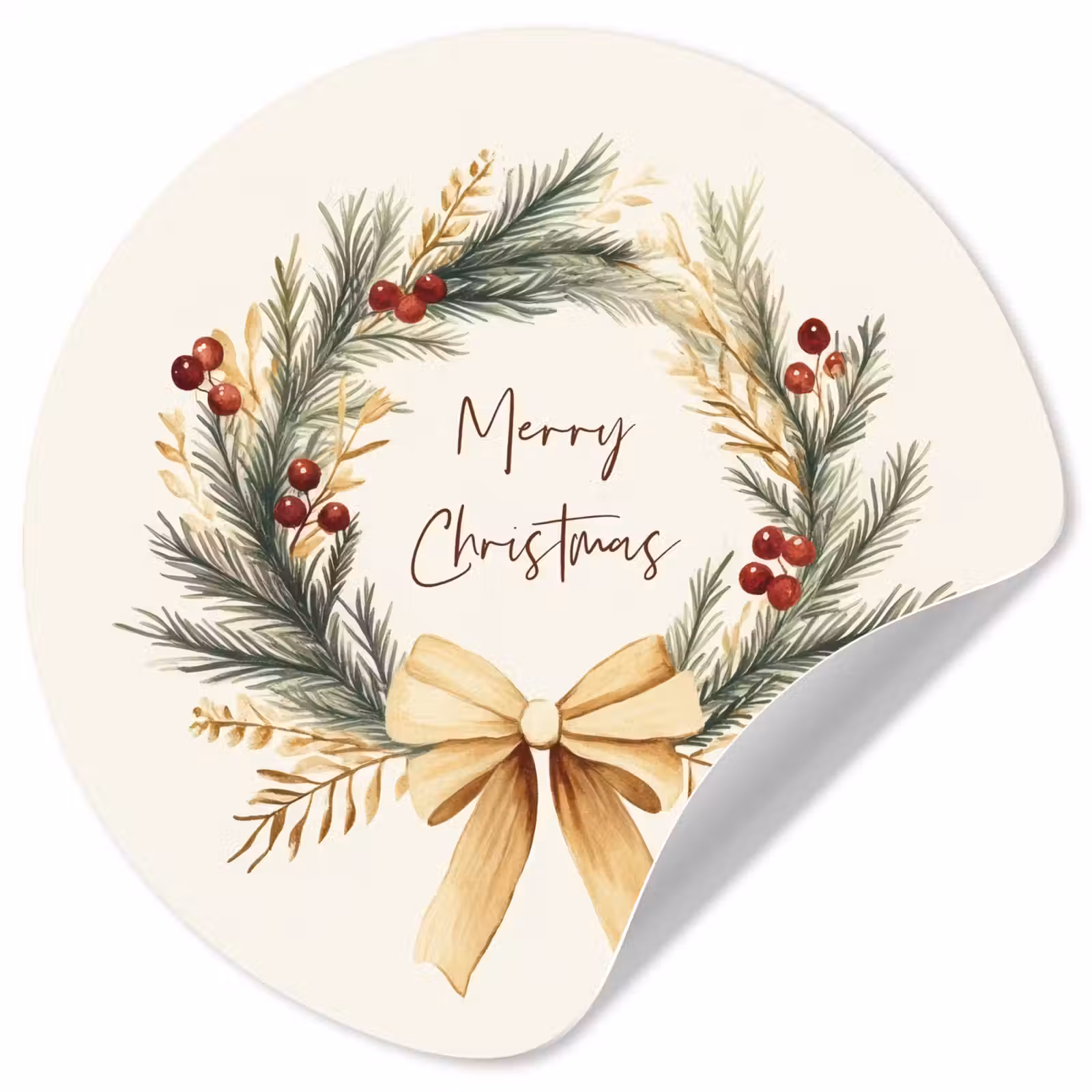 Behangcirkel - Kerstkrans - Kerst - Goud - Beige — 1