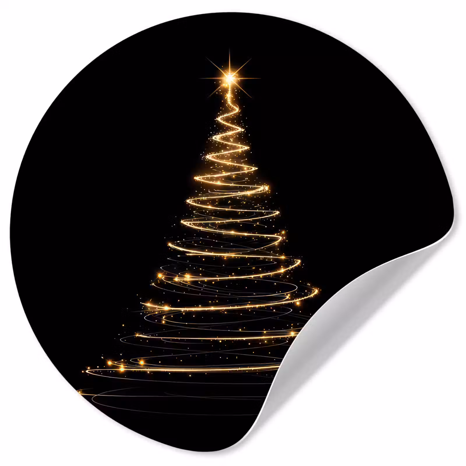 Behangcirkel - Magisch - Kerstboom - Lichtspiralen - Zwart — 1