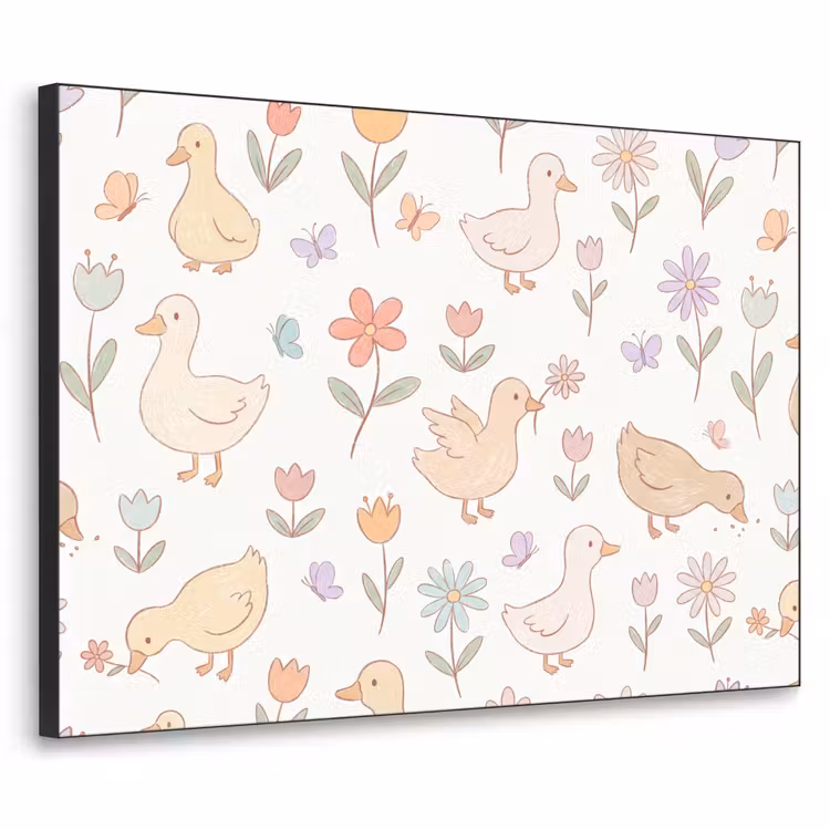 Art Frame - Vogel - Bloemen - Patroon - Pastel - Dieren — 1