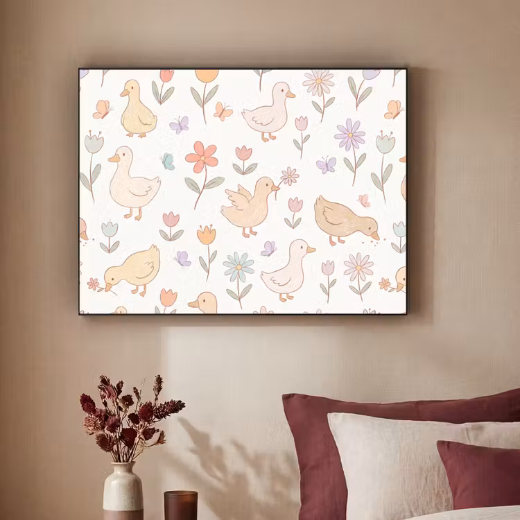 Art Frame - Vogel - Bloemen - Patroon - Pastel - Dieren — 2