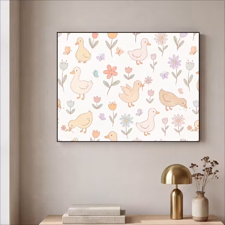 Art Frame - Vogel - Bloemen - Patroon - Pastel - Dieren — 3