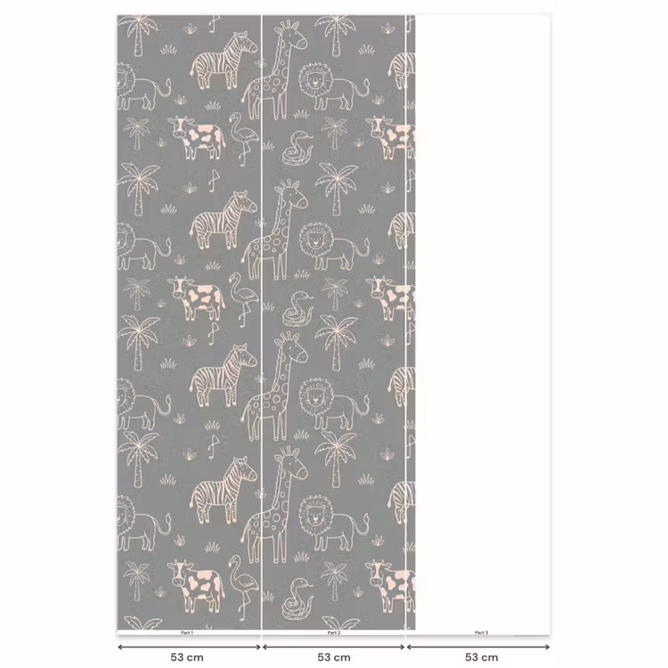 Behang - Dieren - Safari - Patroon - Illustratie - Groen — 6