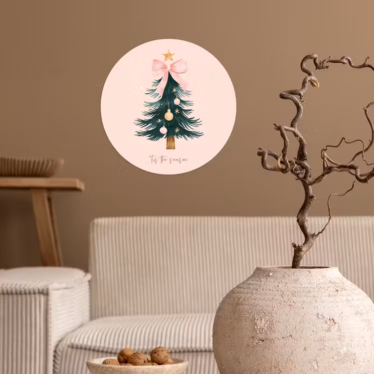 Behangcirkel - Christmas Season - Kerst - Kerstboom - Roze — 2