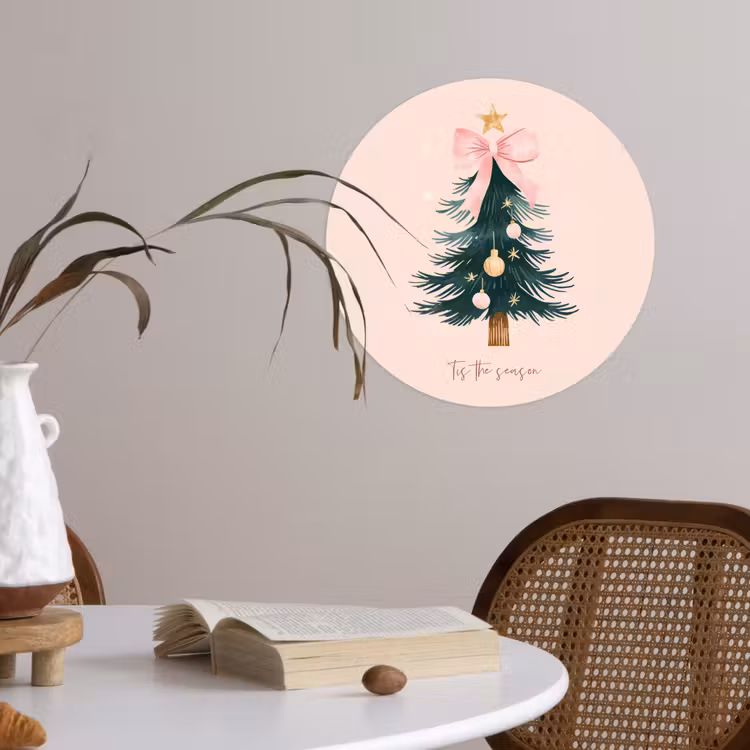 Behangcirkel - Christmas Season - Kerst - Kerstboom - Roze — 4