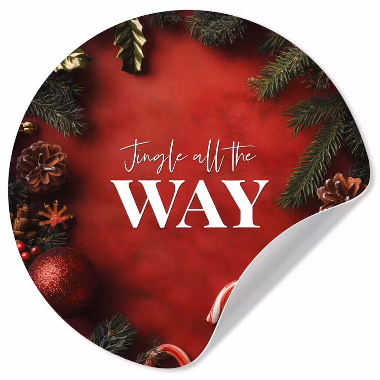 Behangcirkel - Kerst - Quote - Rood - Kerstballen — 1
