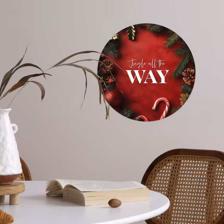 Behangcirkel - Kerst - Quote - Rood - Kerstballen — 4