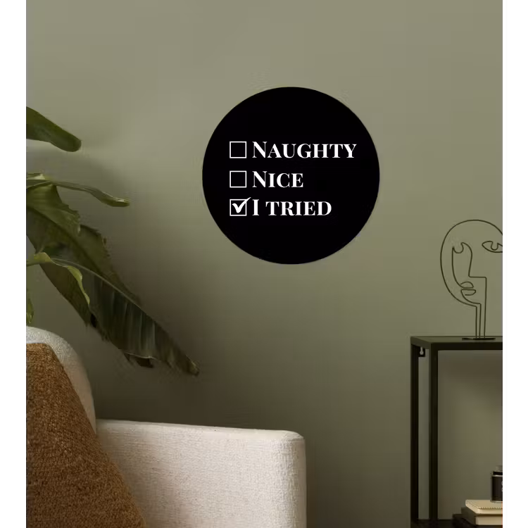 Behangcirkel - Kerst - Zwart - Wit - Quote - Grappig — 3