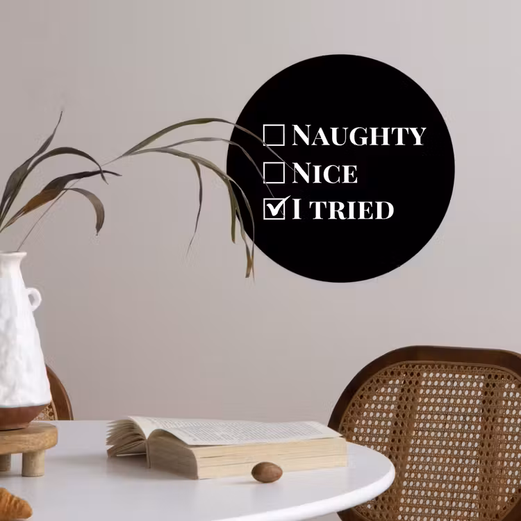 Behangcirkel - Kerst - Zwart - Wit - Quote - Grappig — 4