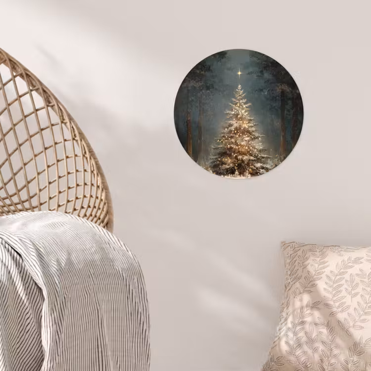 Behangcirkel - Kerstboom - Bos - Sneeuw - meerkleurig — 5
