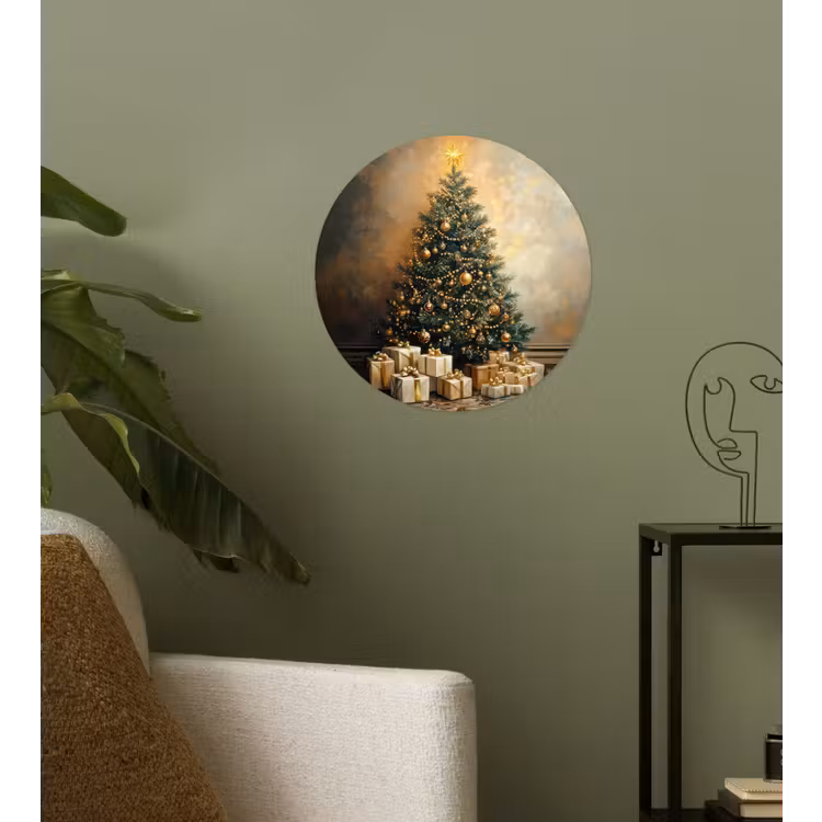 Behangcirkel - Kerstboom - Cadeaus - Goud — 3
