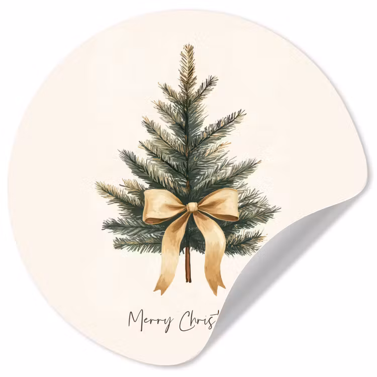 Behangcirkel - Kerstboom - Kerst - Merry Christmas - Beige — 1