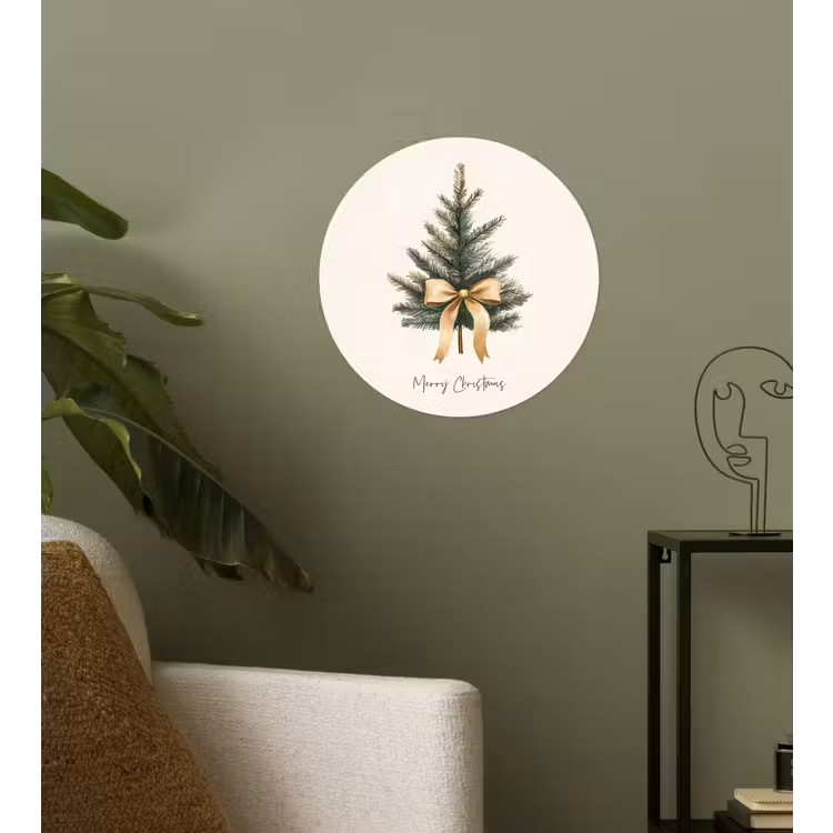 Behangcirkel - Kerstboom - Kerst - Merry Christmas - Beige — 3