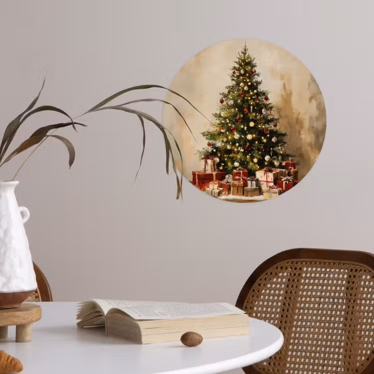 Behangcirkel - Kerstboom - Versierd - Kleurrijk — 4
