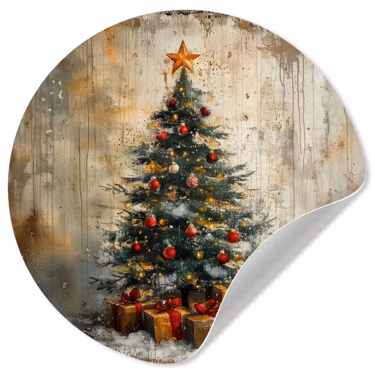 Behangcirkel - Kerstboom - Vintage - Kerst - Cadeau — 1