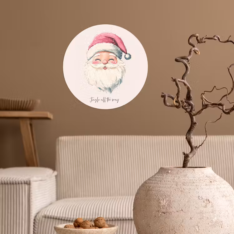 Behangcirkel - Kerstman - Kerst - Quote - Beige — 2
