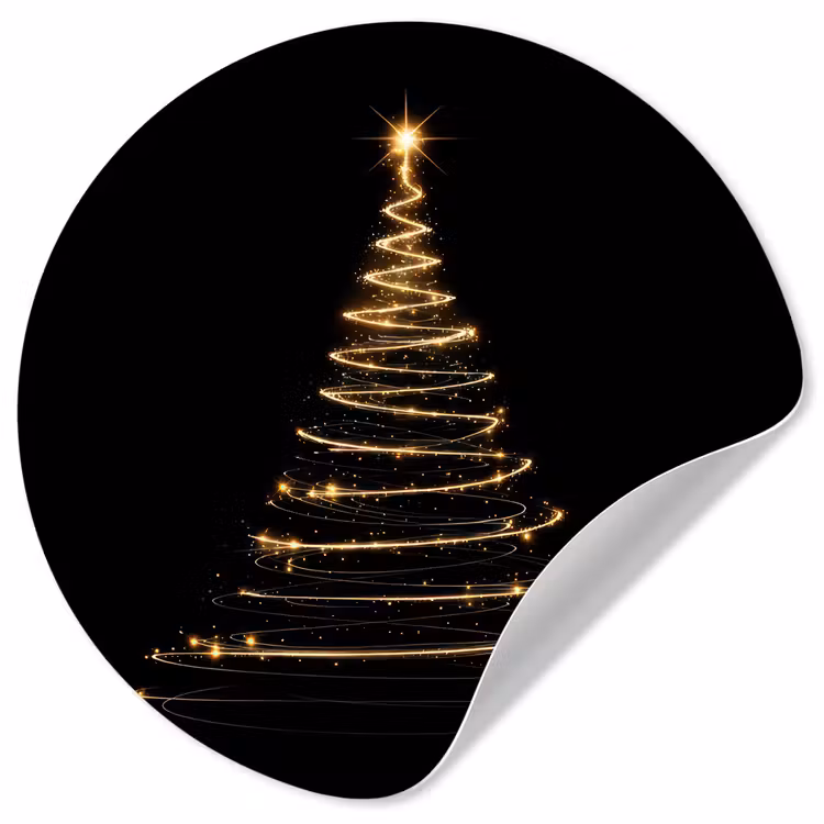 Behangcirkel - Magisch - Kerstboom - Lichtspiralen - Zwart — 1