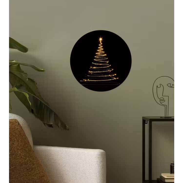 Behangcirkel - Magisch - Kerstboom - Lichtspiralen - Zwart — 3