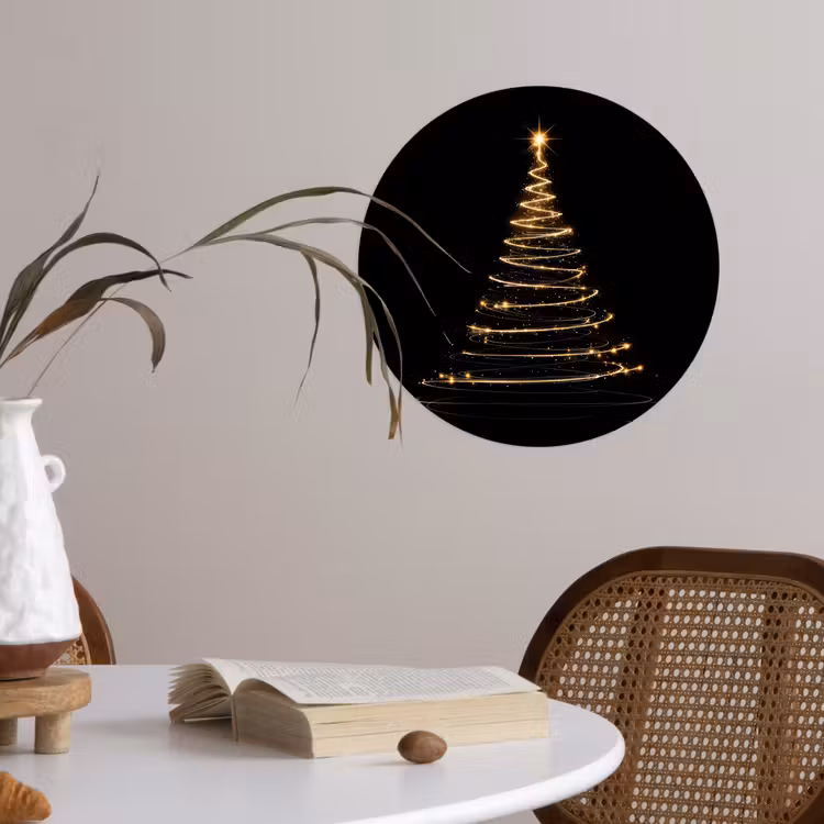 Behangcirkel - Magisch - Kerstboom - Lichtspiralen - Zwart — 4