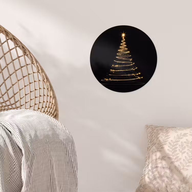Behangcirkel - Magisch - Kerstboom - Lichtspiralen - Zwart — 5