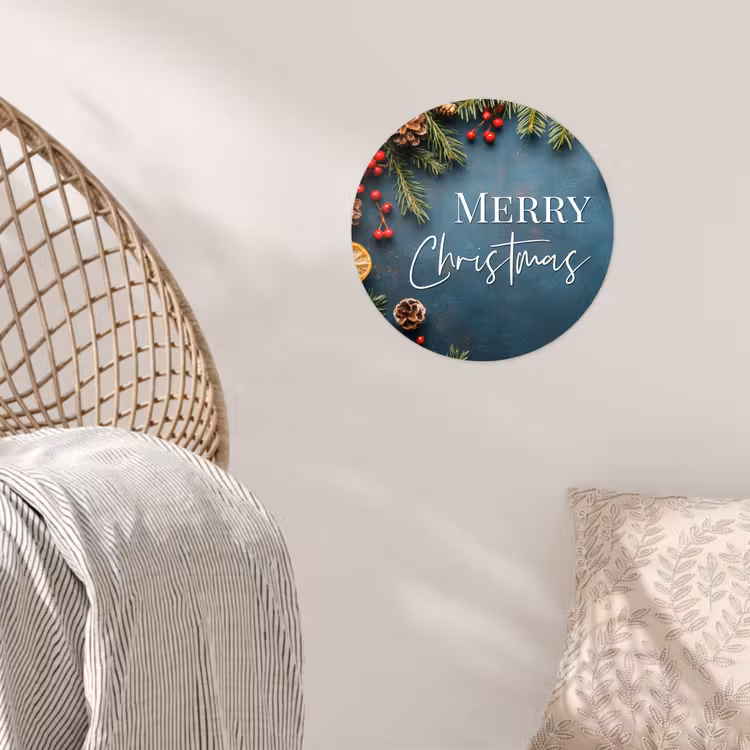 Behangcirkel - Merry Christmas - Blauw - Kerst - Winter — 5