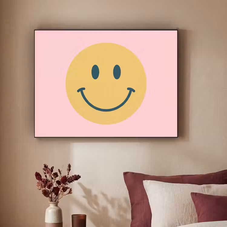 Art Frame - Smiley - Geel - Roze - Symbool - Minimalistisch — 2