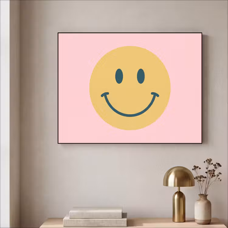 Art Frame - Smiley - Geel - Roze - Symbool - Minimalistisch — 3