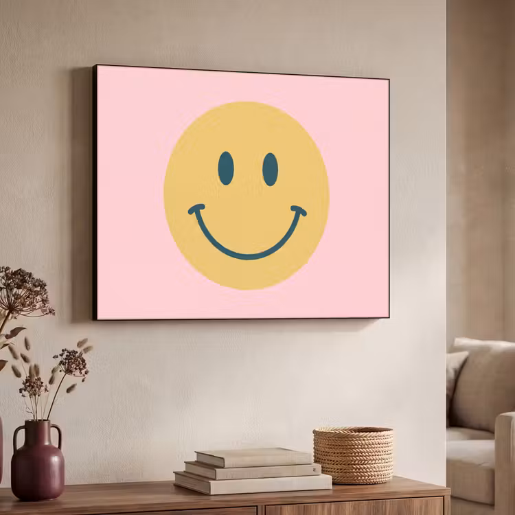 Art Frame - Smiley - Geel - Roze - Symbool - Minimalistisch — 4