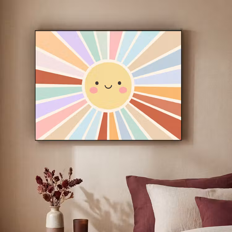 Art Frame - Zon - Stralen - Vrolijk - Kleurrijk - Abstract — 2