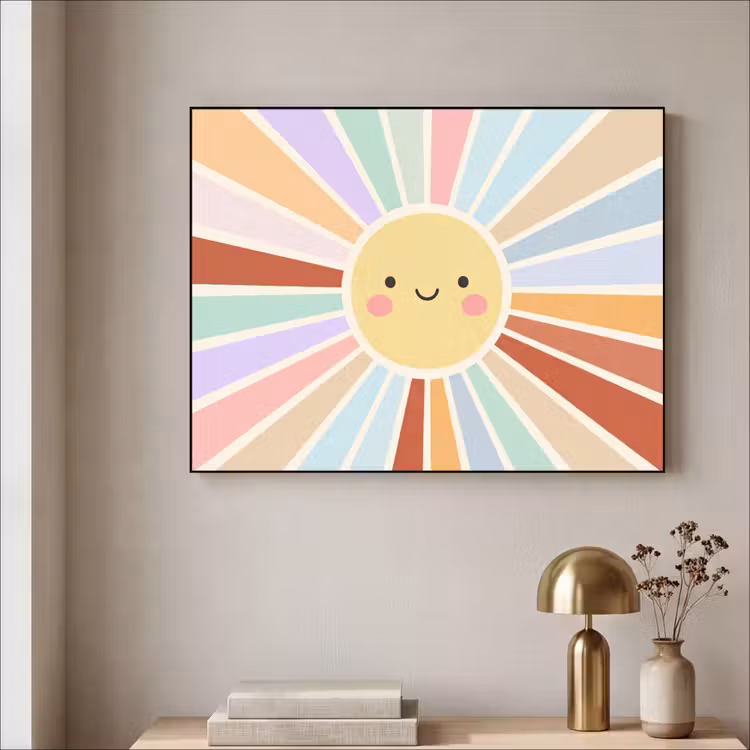 Art Frame - Zon - Stralen - Vrolijk - Kleurrijk - Abstract — 3