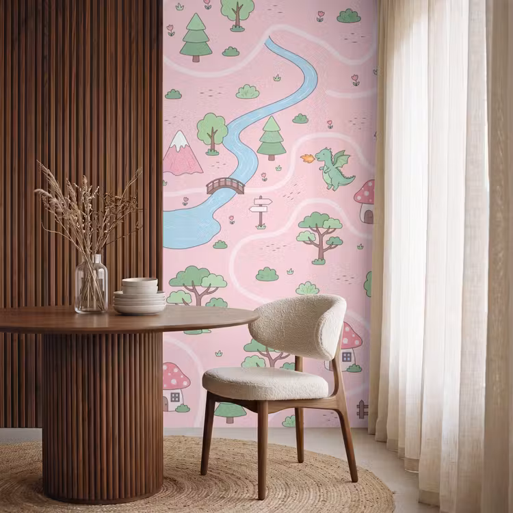 Behang - Eenhoorn - Fantasie - Roze — 4