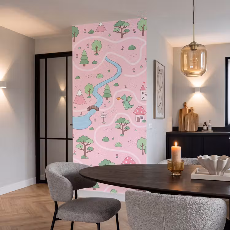 Behang - Eenhoorn - Fantasie - Roze — 5