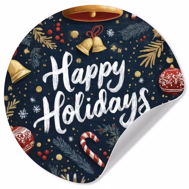 Behangcirkel - Feestelijk - Kerstgroet - Kleurrijk — 1