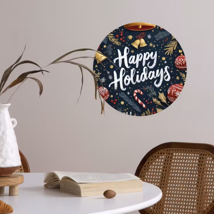 Behangcirkel - Feestelijk - Kerstgroet - Kleurrijk — 4