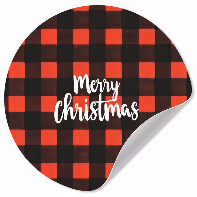 Behangcirkel - Geruit - Rood - Tekst - Christmas — 1