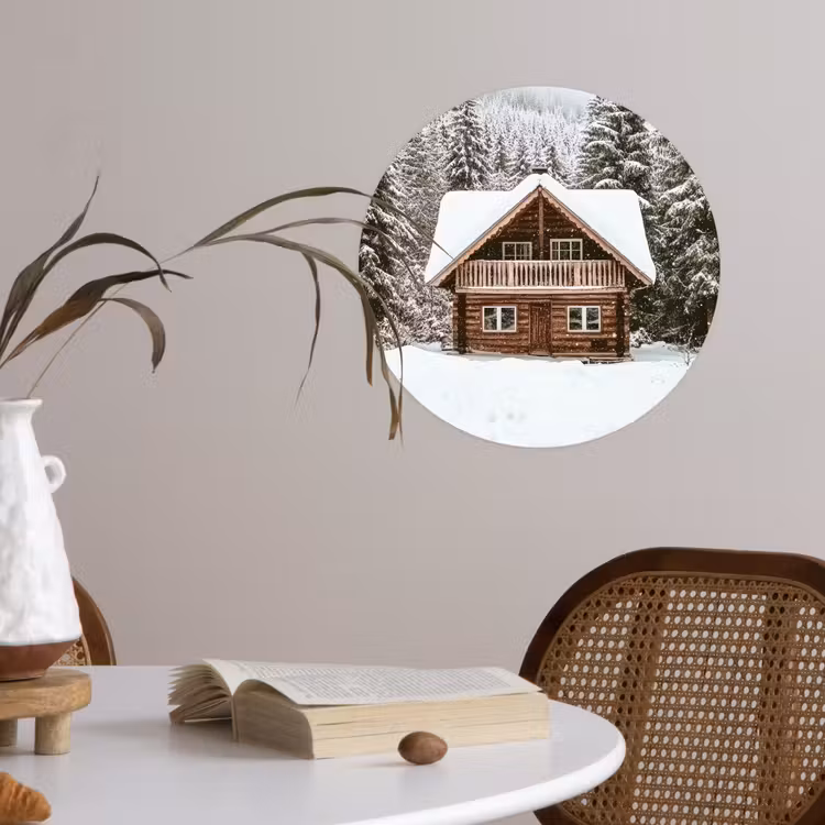 Behangcirkel - Huis - Bos - Winter - Natuur - Sneeuw — 4