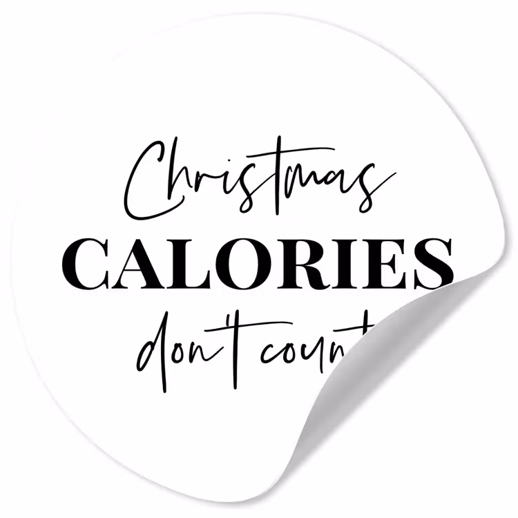 Behangcirkel - Kerst quote - Winter - Christmas calories - Wit — 1