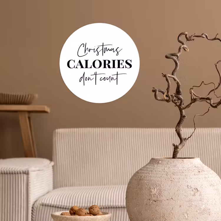 Behangcirkel - Kerst quote - Winter - Christmas calories - Wit — 2